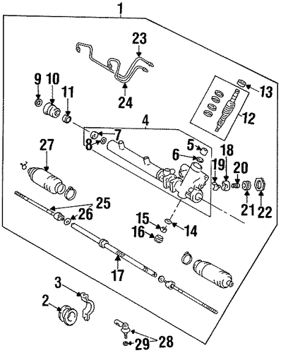 STEERING/STEERING GEAR & LINKAGE for 1996 Toyota Paseo #2