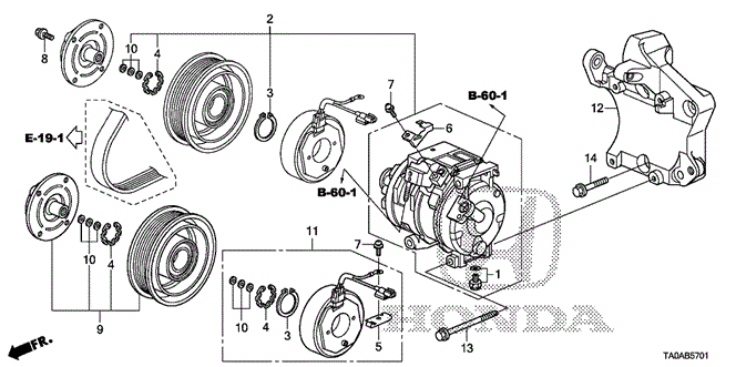 Body/Air Conditioning/A/C Compressor (V6) for 2012 Honda ACCORD SEDAN #1