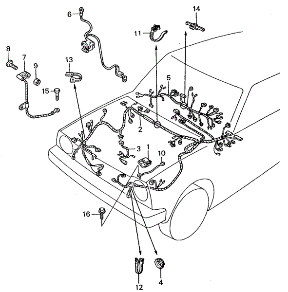 ELECTRICAL / EXHAUST / HEATER / FUEL/WIRE HARNESS - GROUND COVER (1) for 1982 Honda CIVIC SEDAN #1