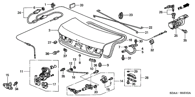 BODY / AIR CONDITIONING/TRUNK LID (-'05) for 2005 Honda ACCORD SEDAN #1