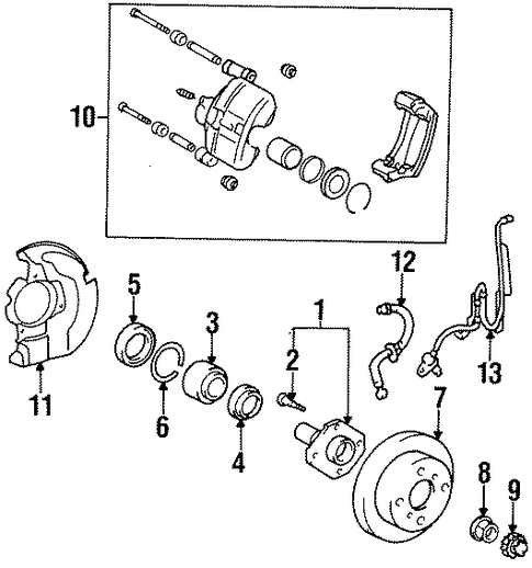 BRAKES/FRONT BRAKES for 1998 Toyota Tercel #1