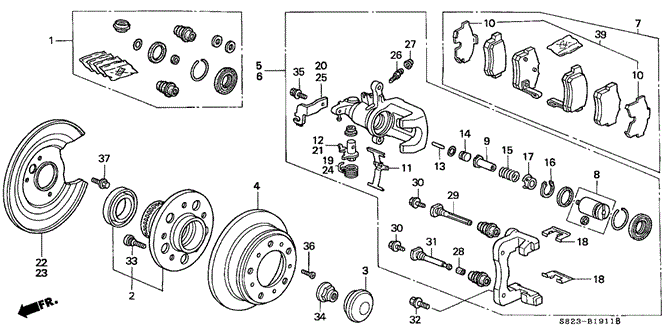 CHASSIS/REAR BRAKE (DISK) (V6) for 2001 Honda ACCORD COUPE #1