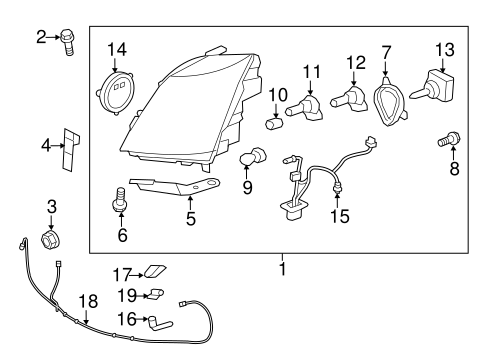 Electrical/Headlamp Components for 2011 Cadillac CTS #3
