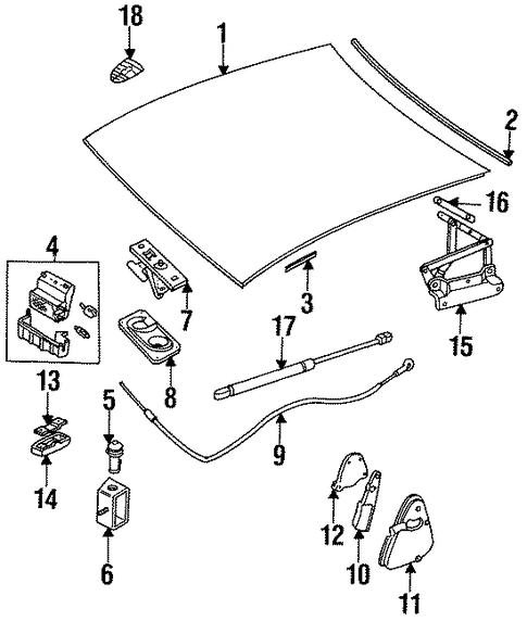 928 HOOD & COMPONENTS