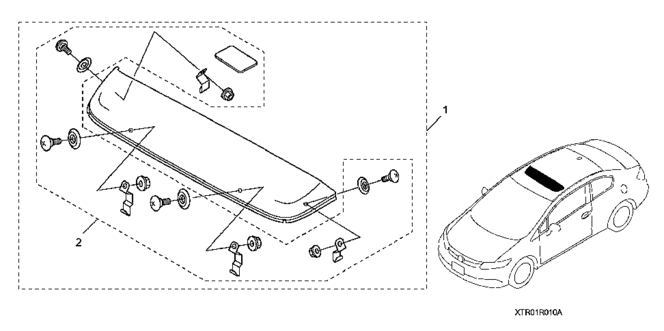 ACCESSORIES/MOONROOF VISOR for 2012 Honda CIVIC COUPE #1