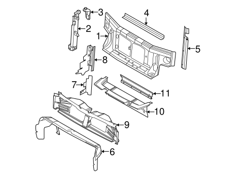 Body/Radiator Support for 2010 Ford Explorer #1