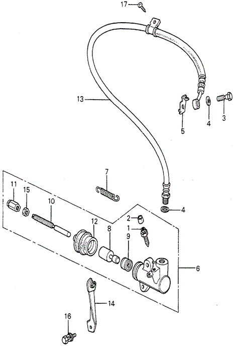 CHASSIS/MT CLUTCH SLAVE CYLINDER for 1980 Honda ACCORD HATCHBACK #1