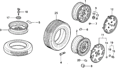 Chassis/Wheel Disk for 1992 Honda CIVIC HATCHBACK #1