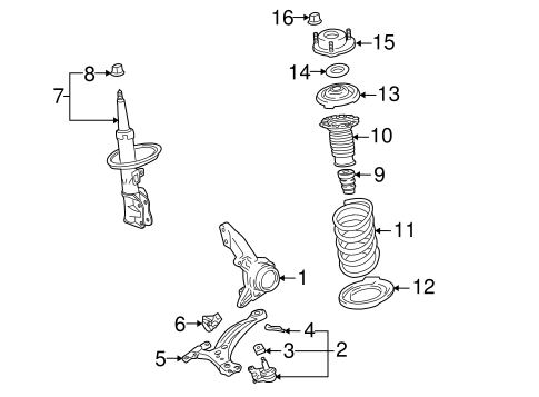 FRONT SUSPENSION/SUSPENSION COMPONENTS for 2008 Toyota Highlander #2