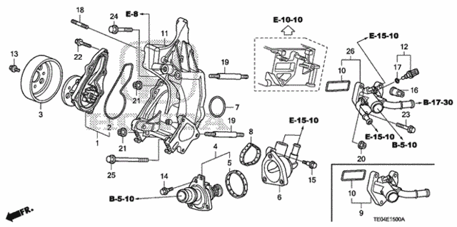 Water Pump (L4) for 2008 Honda Accord #1