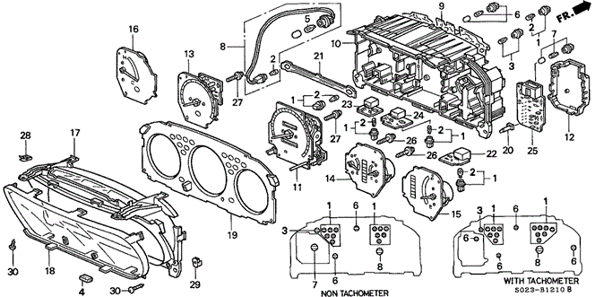 Electrical/Exhaust/Heater/Fuel/Combination Meter Components for 2000 Honda CIVIC COUPE #1