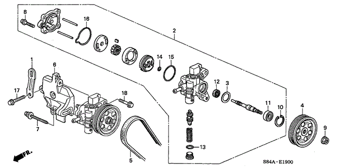 ENGINE/P.S. PUMP - BRACKET for 2002 Honda ACCORD SEDAN #1