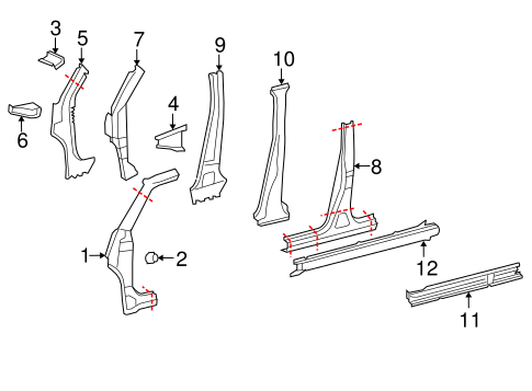 BODY/CENTER PILLAR & ROCKER for 2010 Scion xB #1