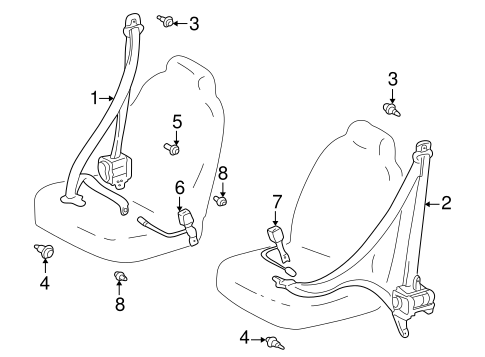 ELECTRICAL/FRONT SEAT BELTS for 2004 Toyota Echo #1