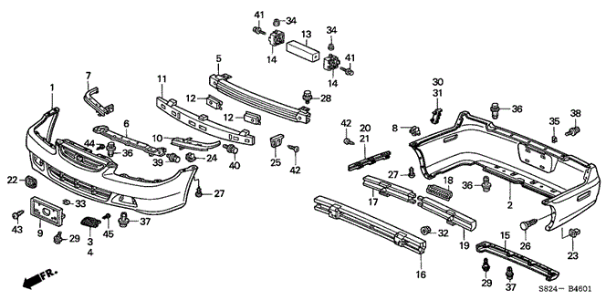 INTERIOR / BUMPER/BUMPER (2) for 2001 Honda ACCORD COUPE #1
