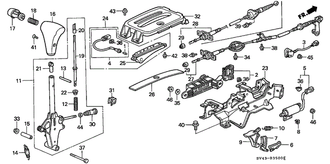CHASSIS/SELECT LEVER for 1995 Honda ACCORD SEDAN #1