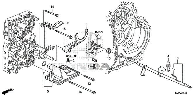 Transmission - Automatic/AT Shift Fork (L4) for 2012 Honda ACCORD SEDAN #1