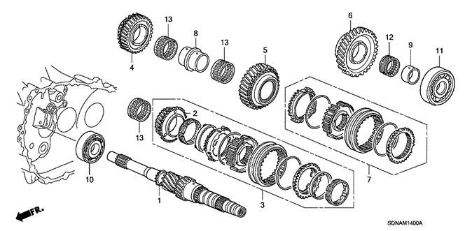 Transmission - Manual/MT Mainshaft (V6) for 2007 Honda ACCORD COUPE #1