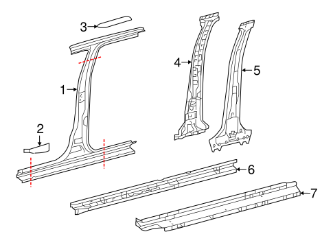 BODY/CENTER PILLAR & ROCKER for 2016 Toyota Tacoma #1