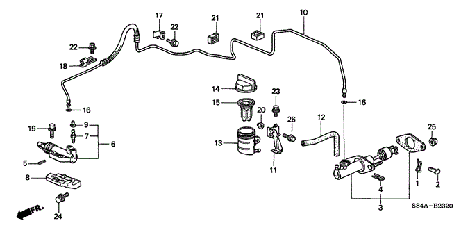 CHASSIS/CLUTCH MASTER CYLINDER for 2002 Honda ACCORD SEDAN #1