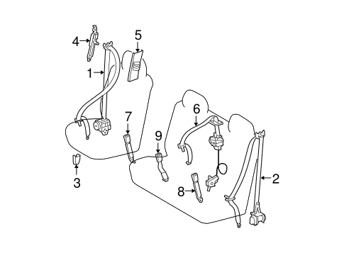 ELECTRICAL/REAR SEAT BELTS for 2008 Toyota Tundra #2