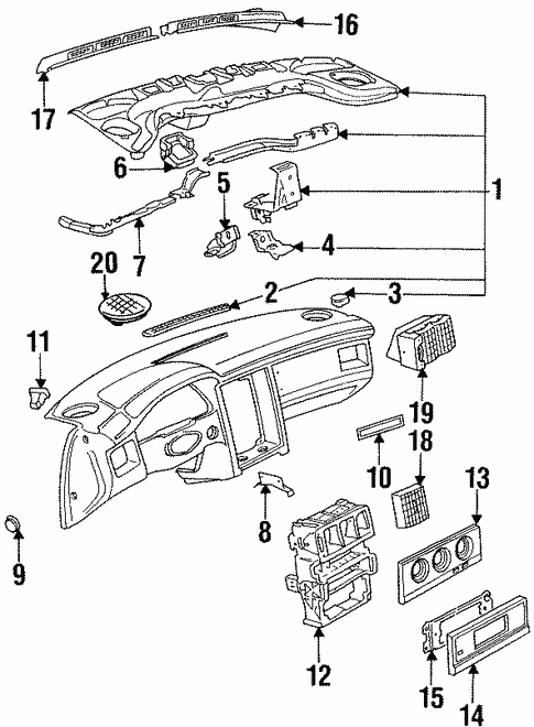 Instrument Panel Components for 1994 Audi Cabriolet #0