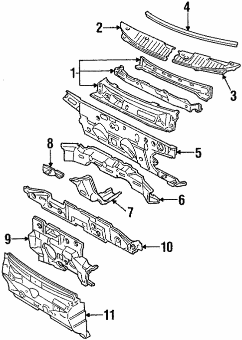 Cowl for 1996 Ford Contour #0