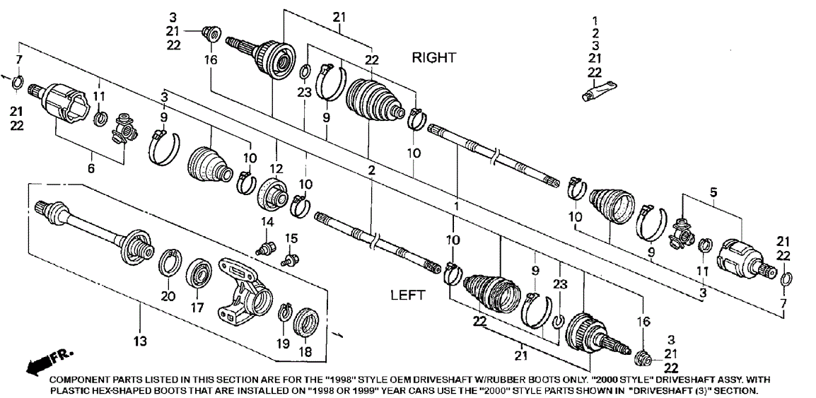 Chassis/Driveshaft (1) for 1998 Honda ACCORD SEDAN #1