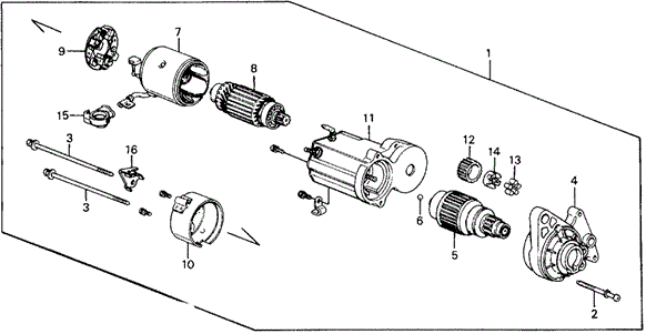 ENGINE/STARTER MOTOR (DENSO) (1) for 1989 Honda CIVIC HATCHBACK #1