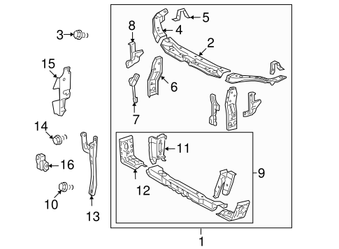 BODY/RADIATOR SUPPORT for 2009 Toyota Camry #1