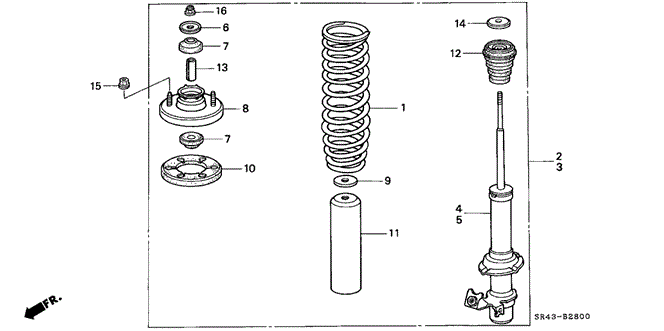 CHASSIS/FRONT SHOCK ABSORBER for 1993 Honda CIVIC SEDAN #1