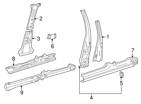 BODY/CENTER PILLAR & ROCKER for 1999 Toyota Corolla #1