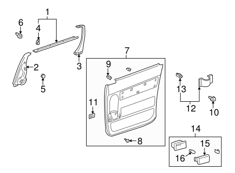 BODY/INTERIOR TRIM - SIDE DOOR for 1999 Toyota Sienna #1