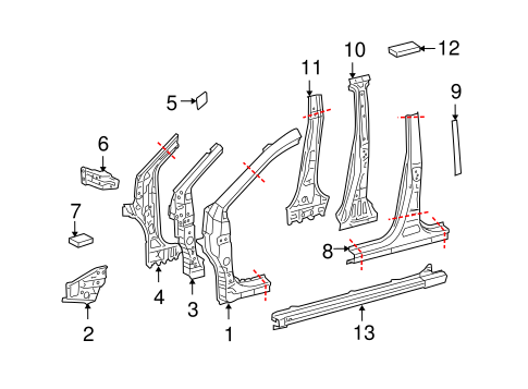 BODY/CENTER PILLAR & ROCKER for 2013 Toyota Matrix #1