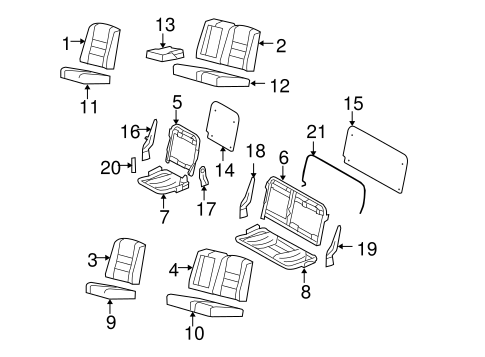 Body/Rear Bench Seat for 2001 Ford F-350 Super Duty #1