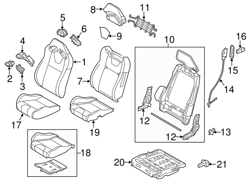 Mustang FRONT SEAT COMPONENTS 2
