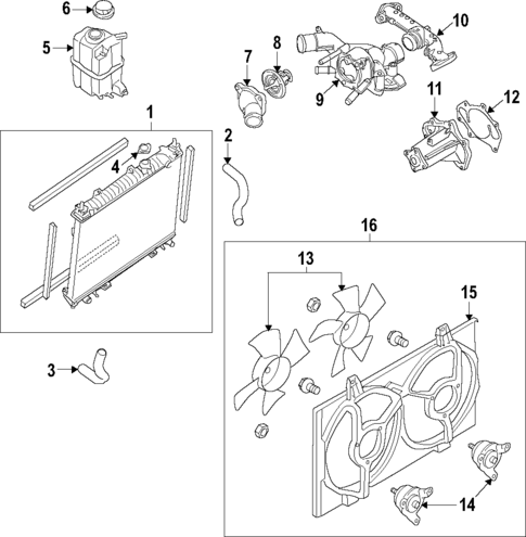Radiator & Components for 2013 Infiniti M56 #1