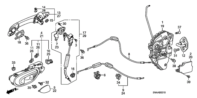BODY / AIR CONDITIONING/FRONT DOOR LOCKS - OUTER HANDLE for 2009 Honda CIVIC SEDAN #1