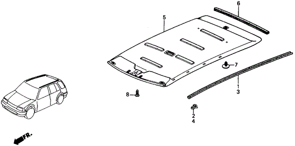 INTERIOR / BUMPER/ROOF LINING for 1988 Honda CIVIC 5-DOOR #1