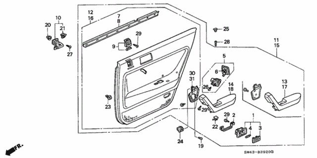 Rear Door Lining for 1991 Honda ACCORD SEDAN #0