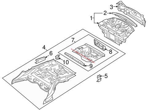 Rear Floor & Rails for 2014 BMW 650i xDrive #0