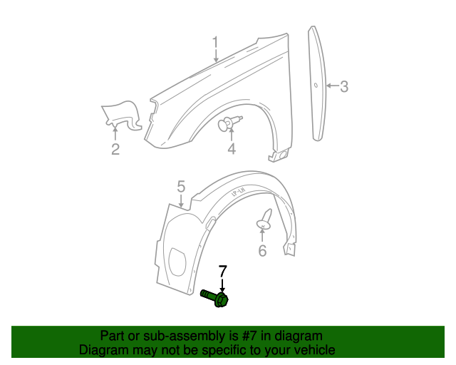 Fender Liner Bolt for 2006 Chevrolet Malibu11609489 GM Parts Direct