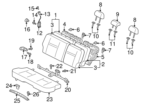 BODY/REAR SEAT COMPONENTS for 2005 Scion xA #1