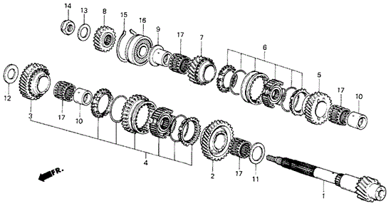 TRANSMISSION - MANUAL/MT COUNTERSHAFT for 1984 Honda CIVIC SEDAN #1