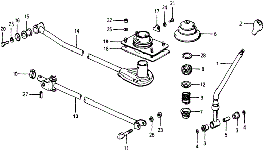 Chassis/MT Shift Lever for 1978 Honda ACCORD HATCHBACK #1