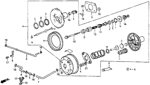 Vacuum Booster (DX) for 1984 Honda Prelude #0