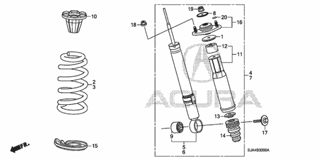 Rear Shock Absorber for 2009 Acura RL #0