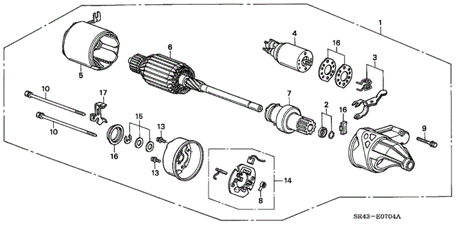 ENGINE/STARTER MOTOR (HITACHI) for 1993 Honda CIVIC SEDAN #1