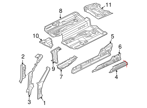 Boxster FLOOR & RAILS
