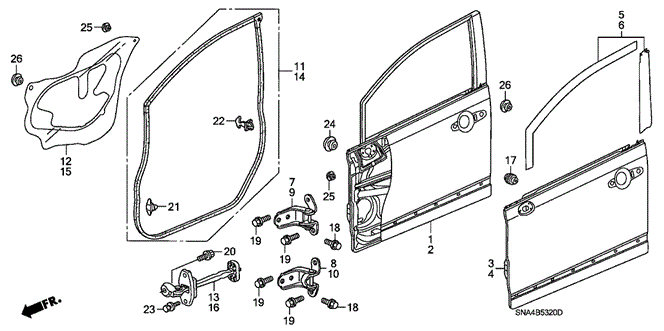 BODY / AIR CONDITIONING/FRONT DOOR PANELS for 2006 Honda CIVIC SEDAN #1
